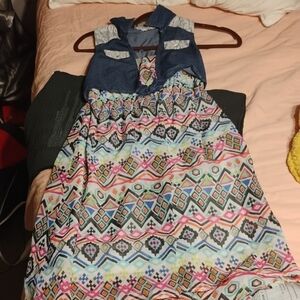 Colorful Geometric Kids Dress